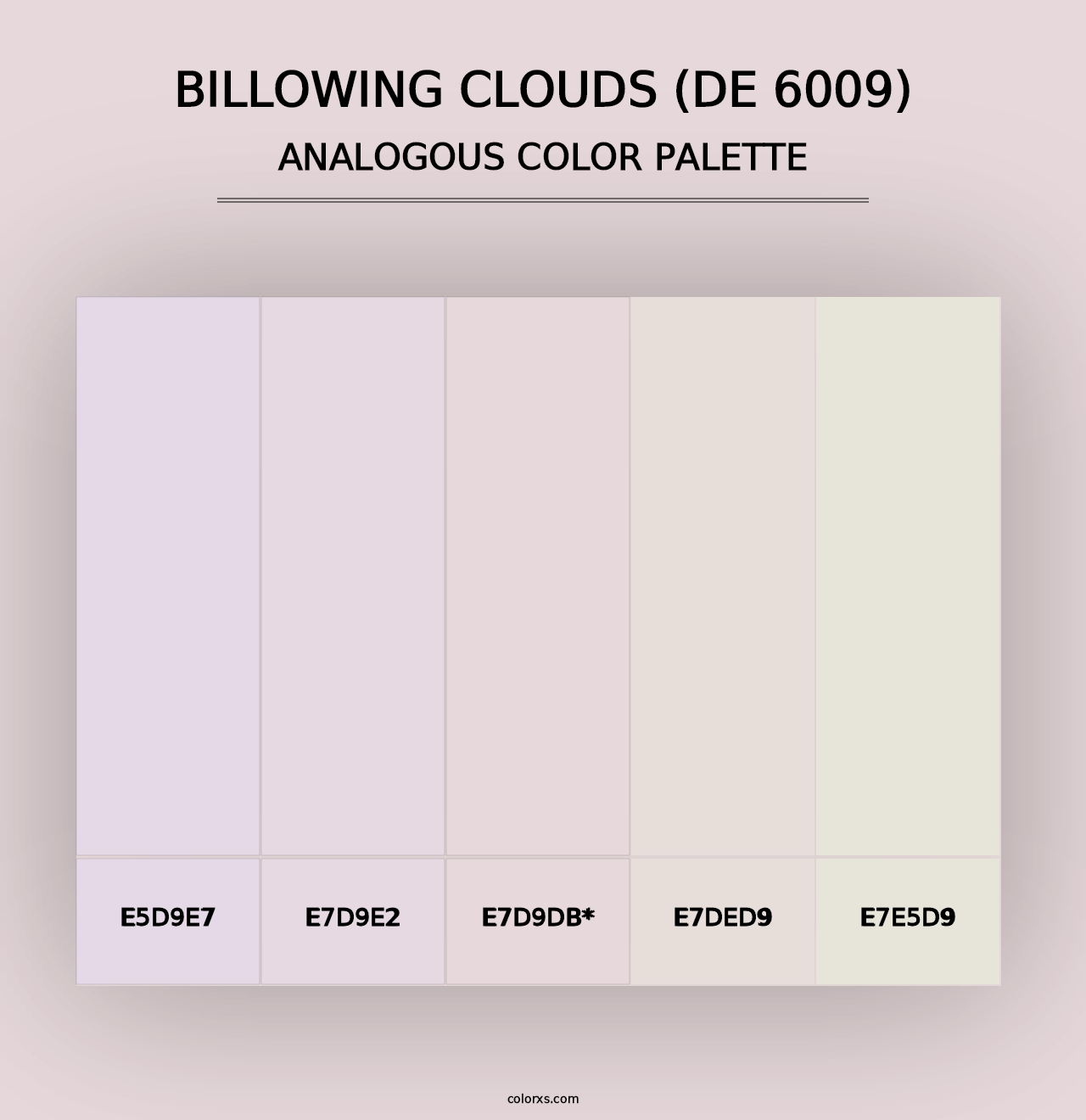 Billowing Clouds (DE 6009) - Analogous Color Palette