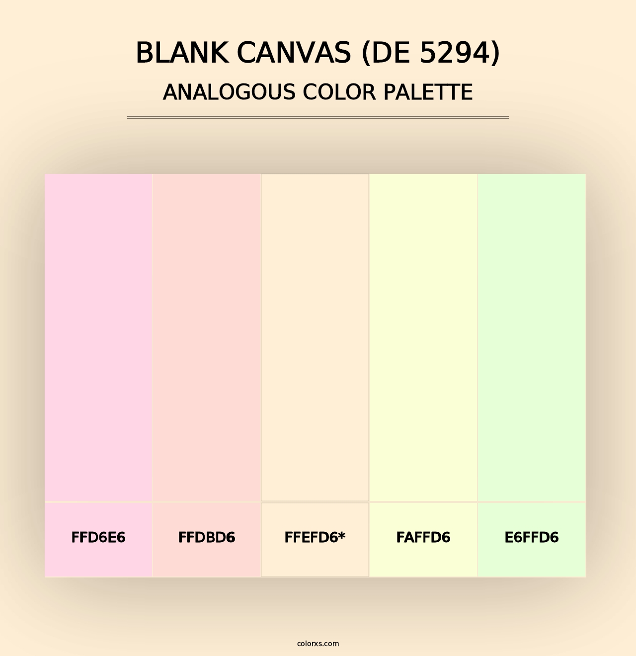 Blank Canvas (DE 5294) - Analogous Color Palette