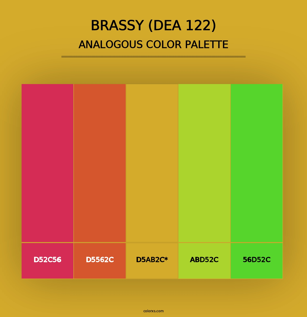 Brassy (DEA 122) - Analogous Color Palette