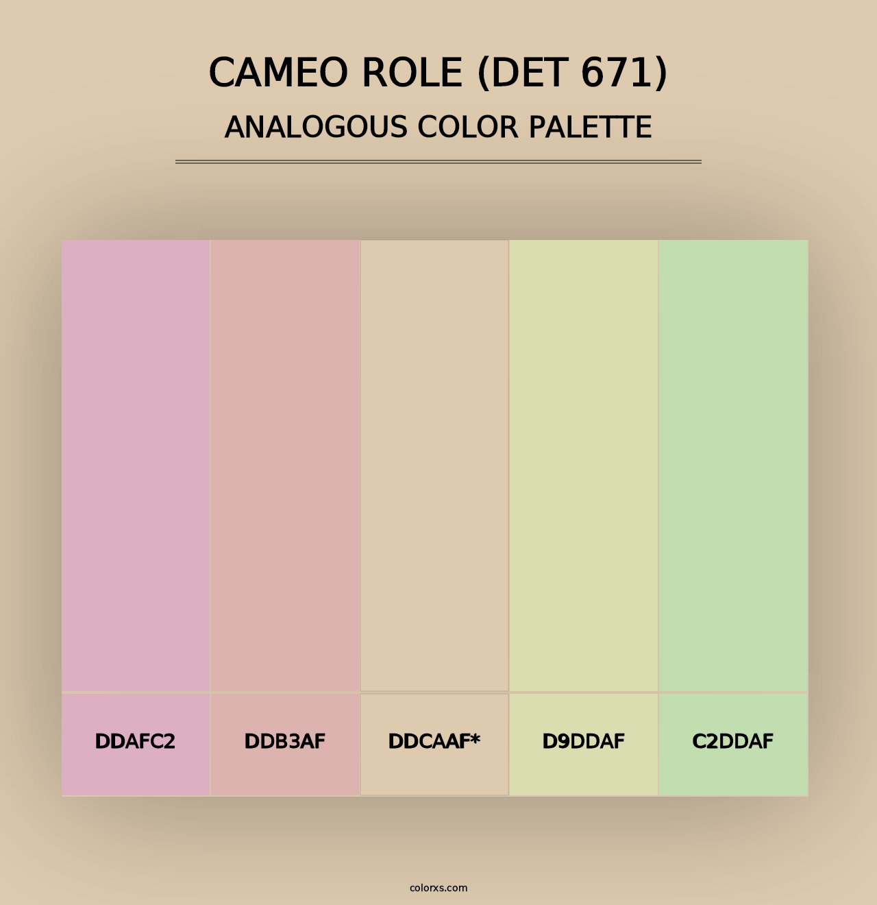 Cameo Role (DET 671) - Analogous Color Palette