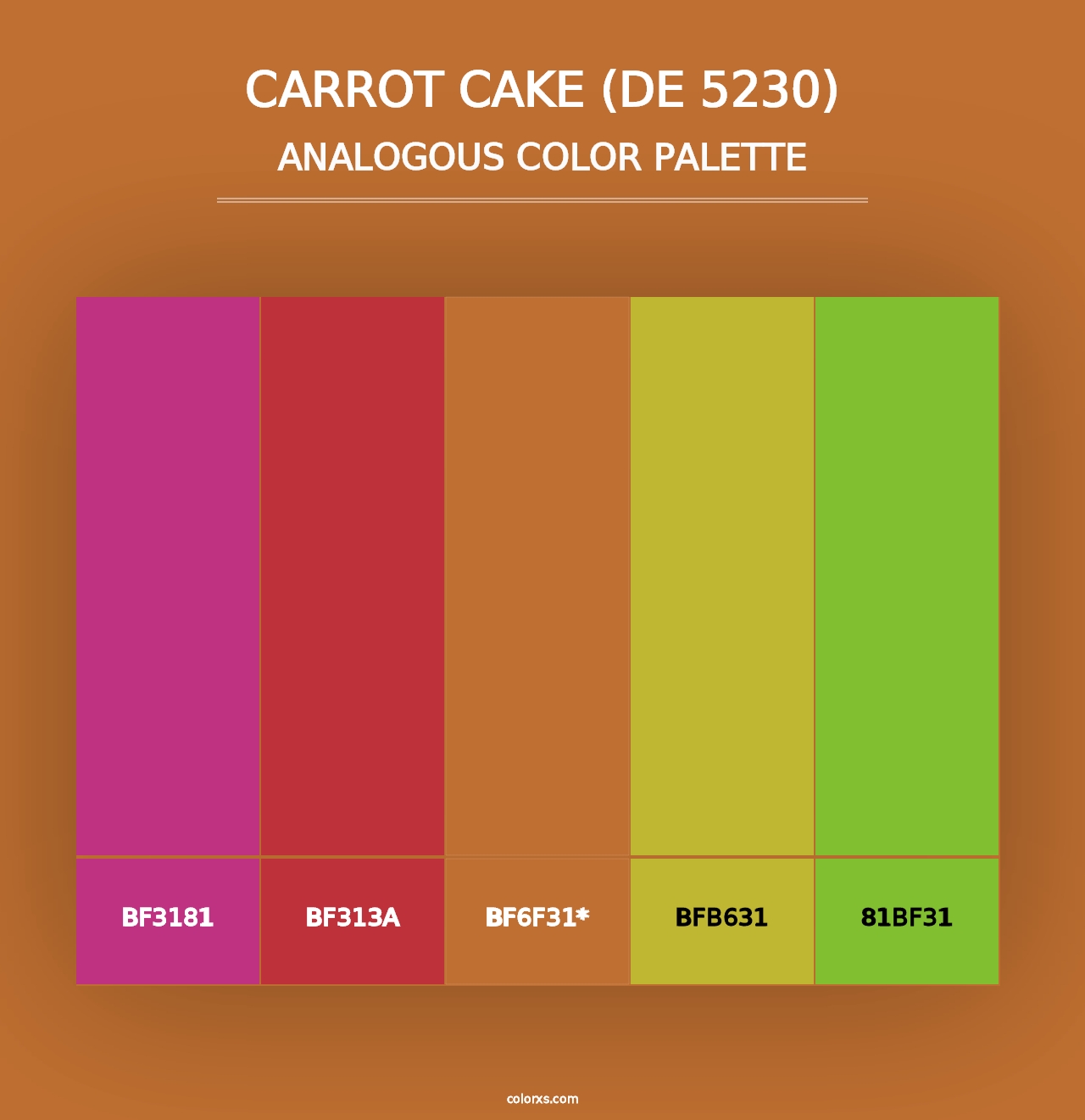 Carrot Cake (DE 5230) - Analogous Color Palette