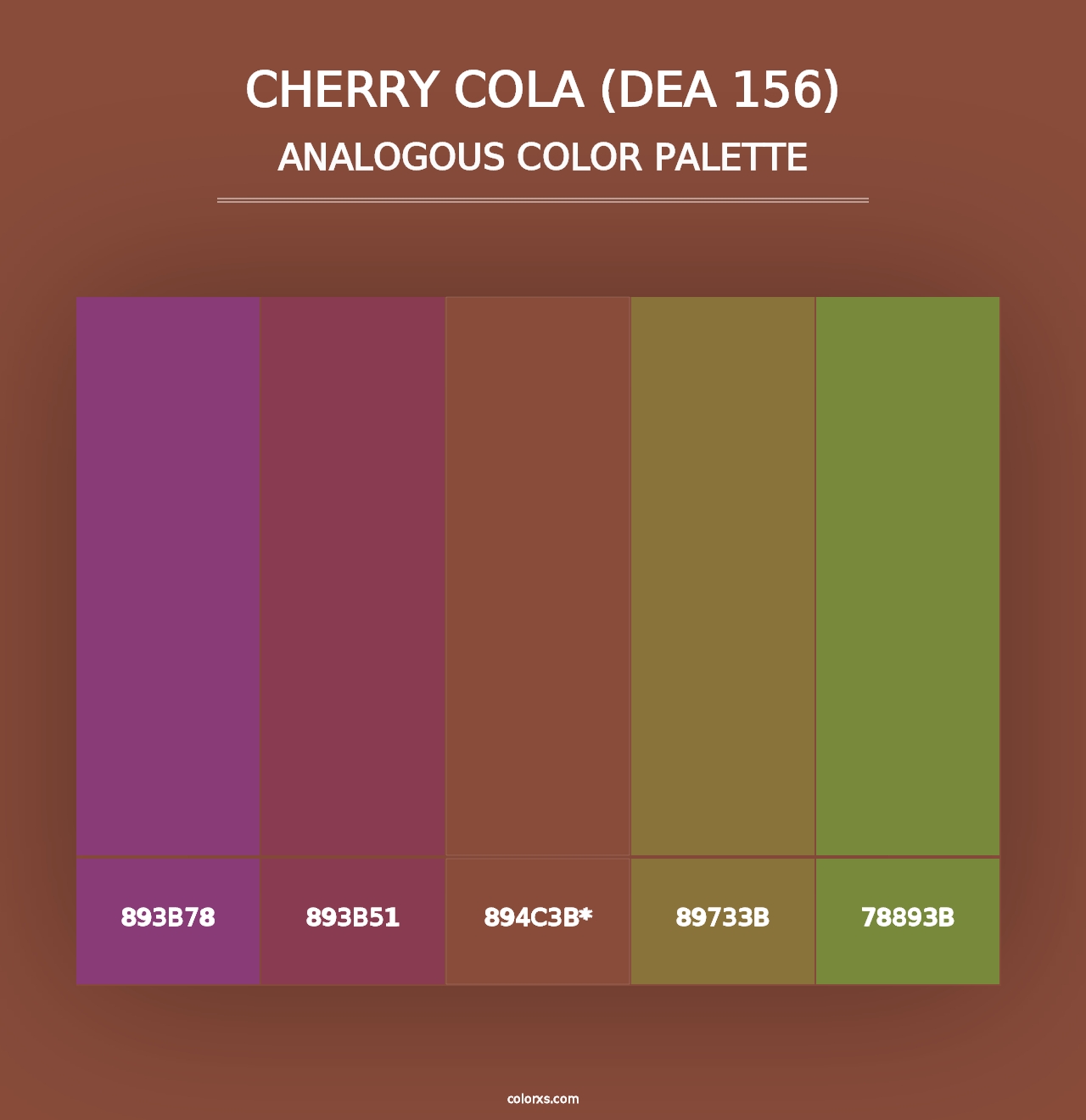 Cherry Cola (DEA 156) - Analogous Color Palette