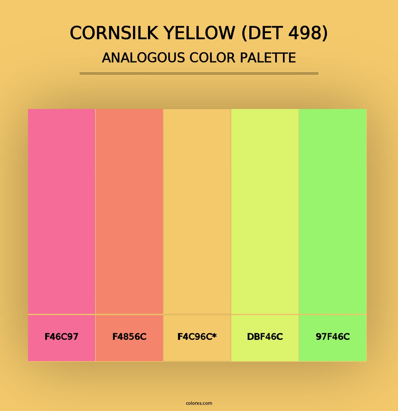 Cornsilk Yellow (DET 498) - Analogous Color Palette