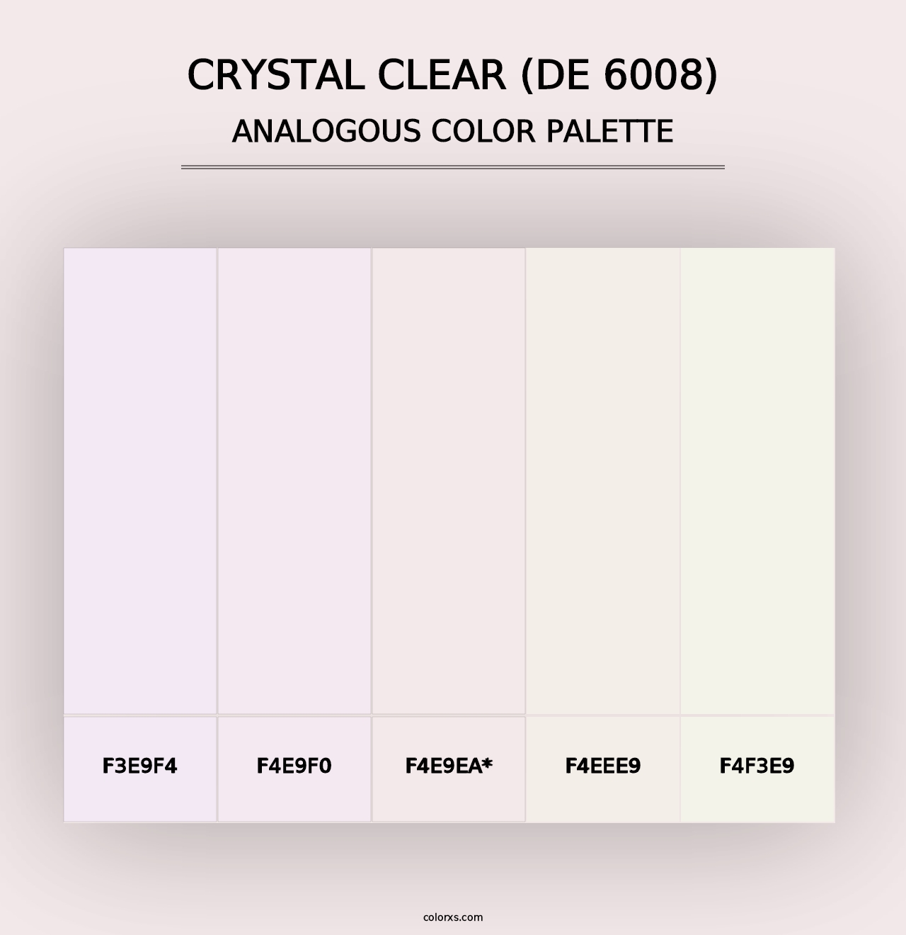 Crystal Clear (DE 6008) - Analogous Color Palette