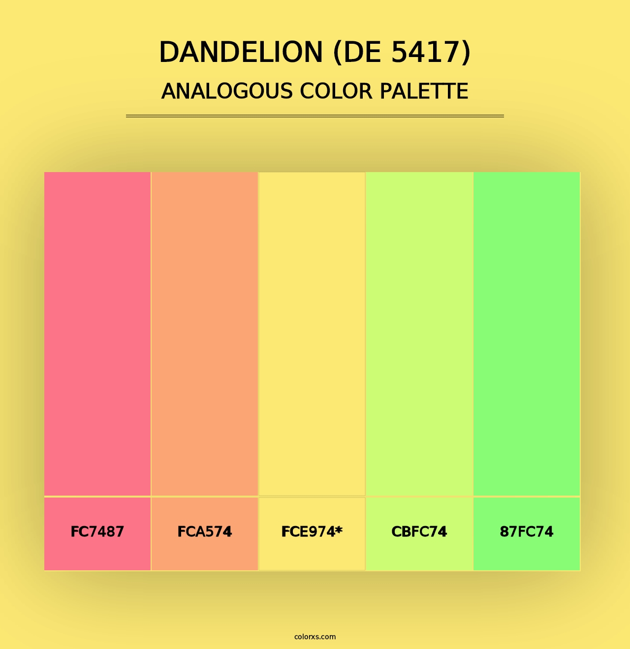 Dandelion (DE 5417) - Analogous Color Palette