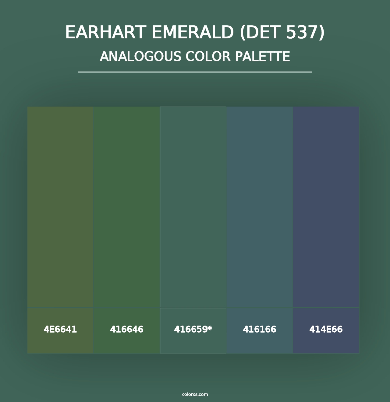 Earhart Emerald (DET 537) - Analogous Color Palette