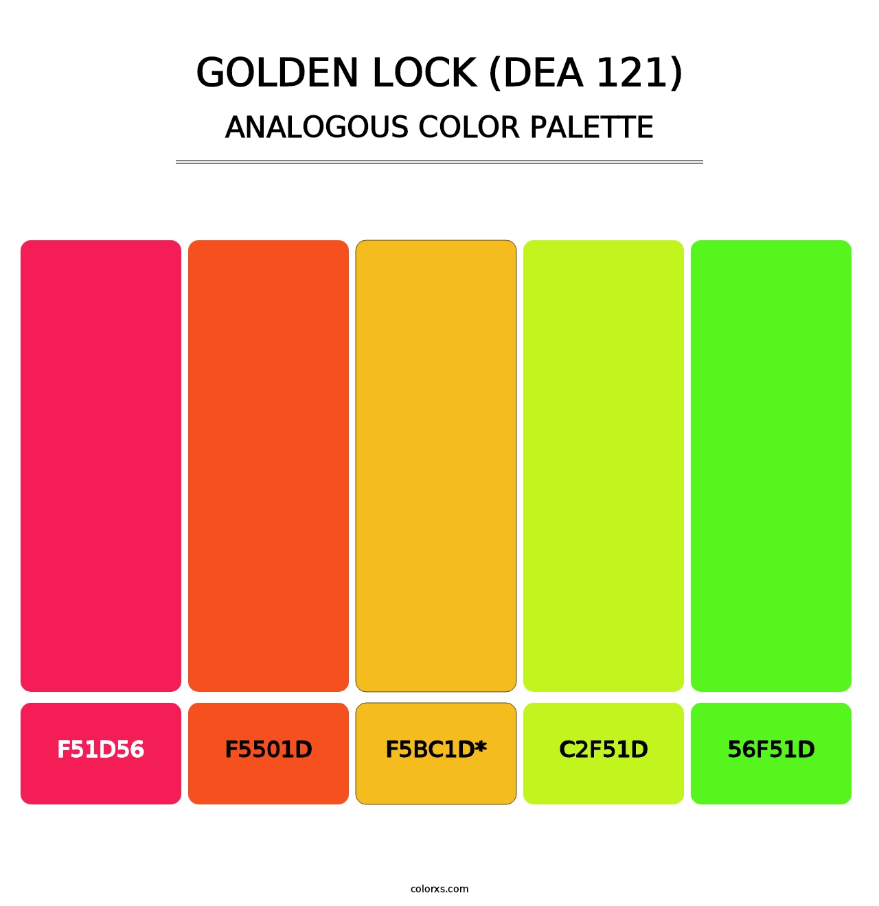 Golden Lock (DEA 121) - Analogous Color Palette