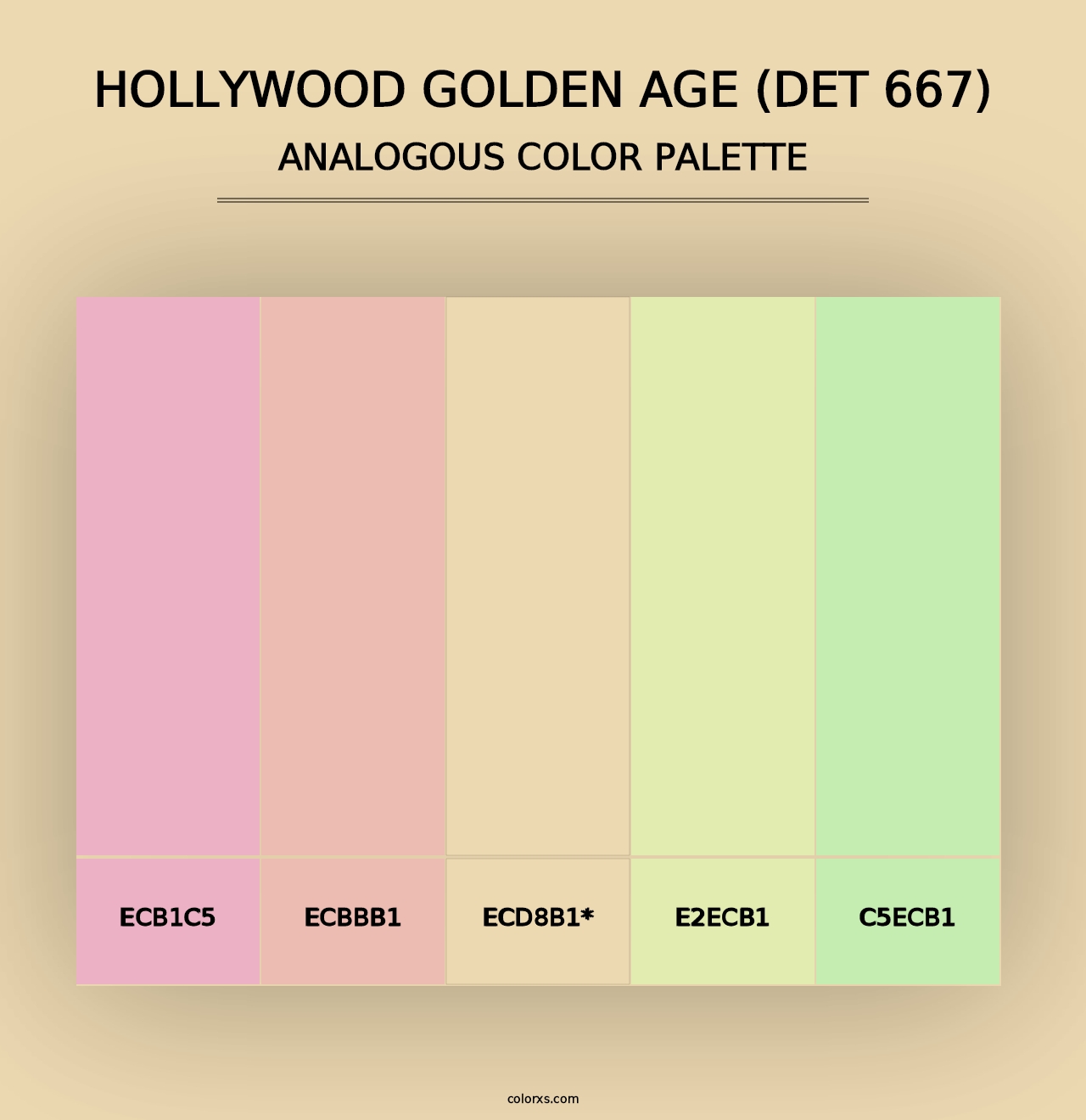 Hollywood Golden Age (DET 667) - Analogous Color Palette