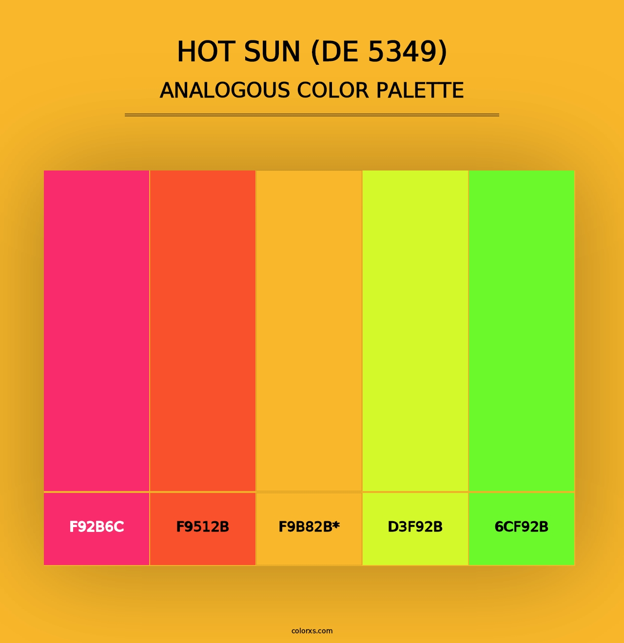 Hot Sun (DE 5349) - Analogous Color Palette