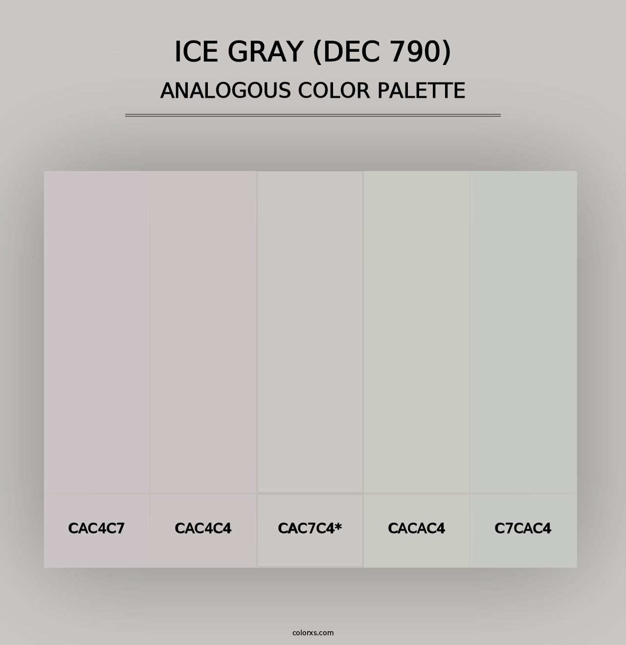 Ice Gray (DEC 790) - Analogous Color Palette