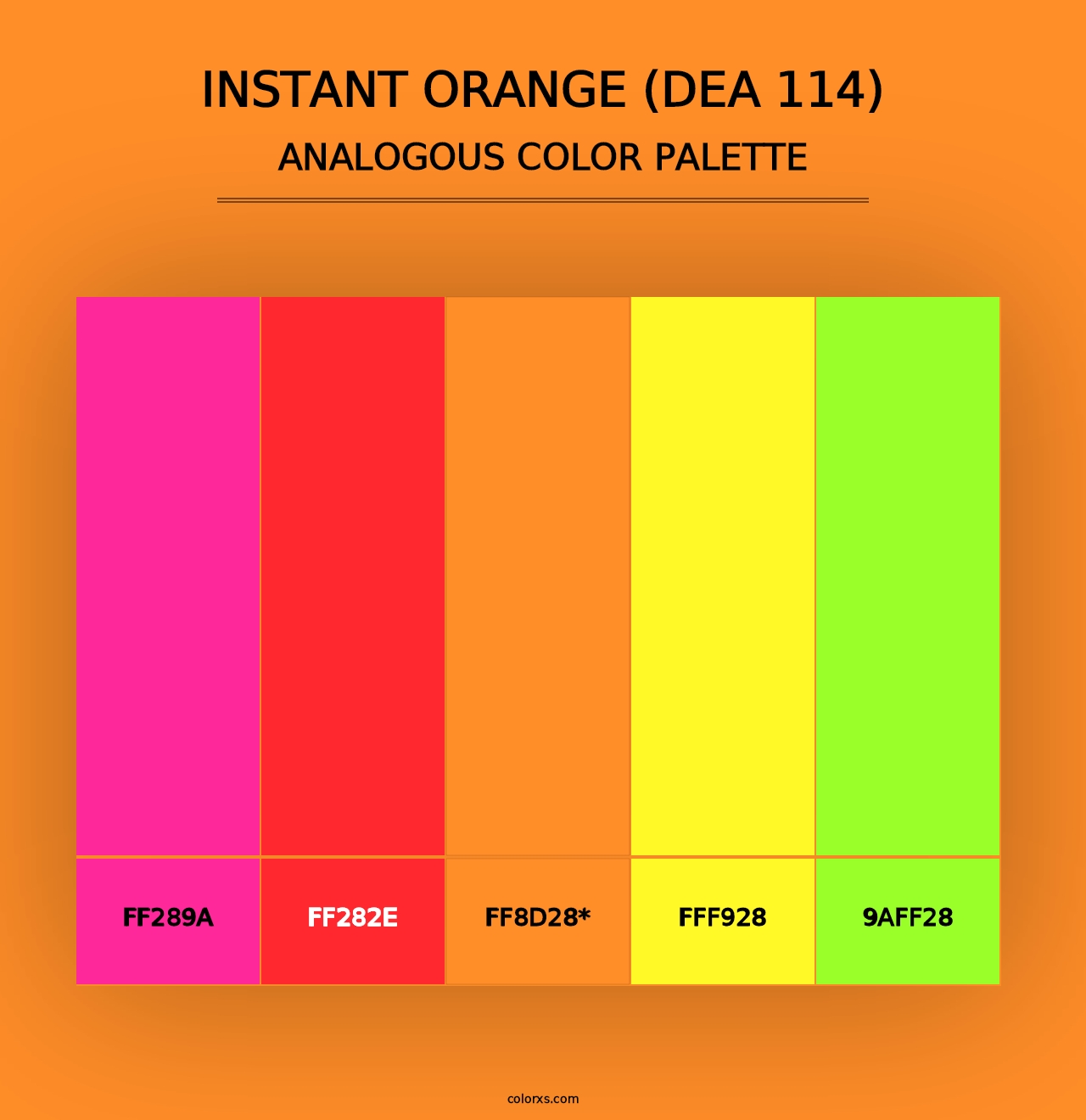 Instant Orange (DEA 114) - Analogous Color Palette