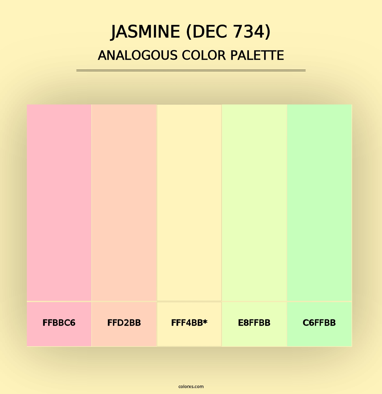 Jasmine (DEC 734) - Analogous Color Palette