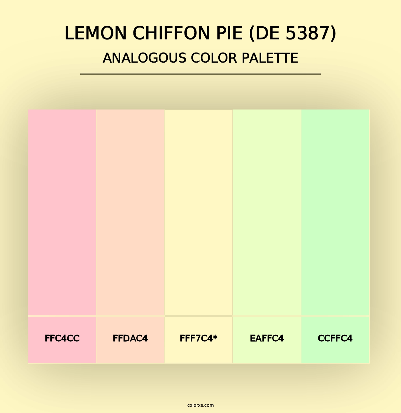 Lemon Chiffon Pie (DE 5387) - Analogous Color Palette