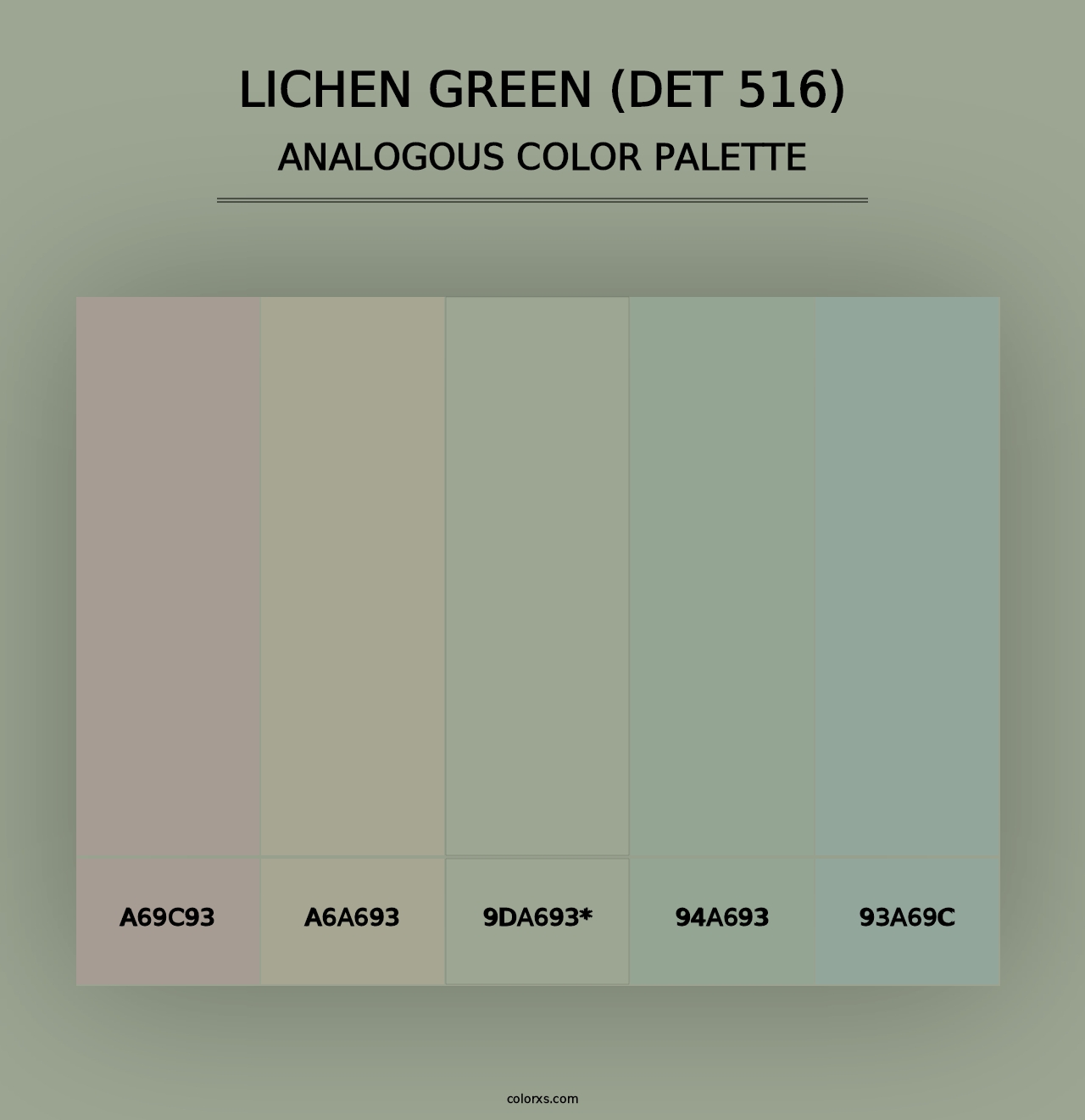 Lichen Green (DET 516) - Analogous Color Palette