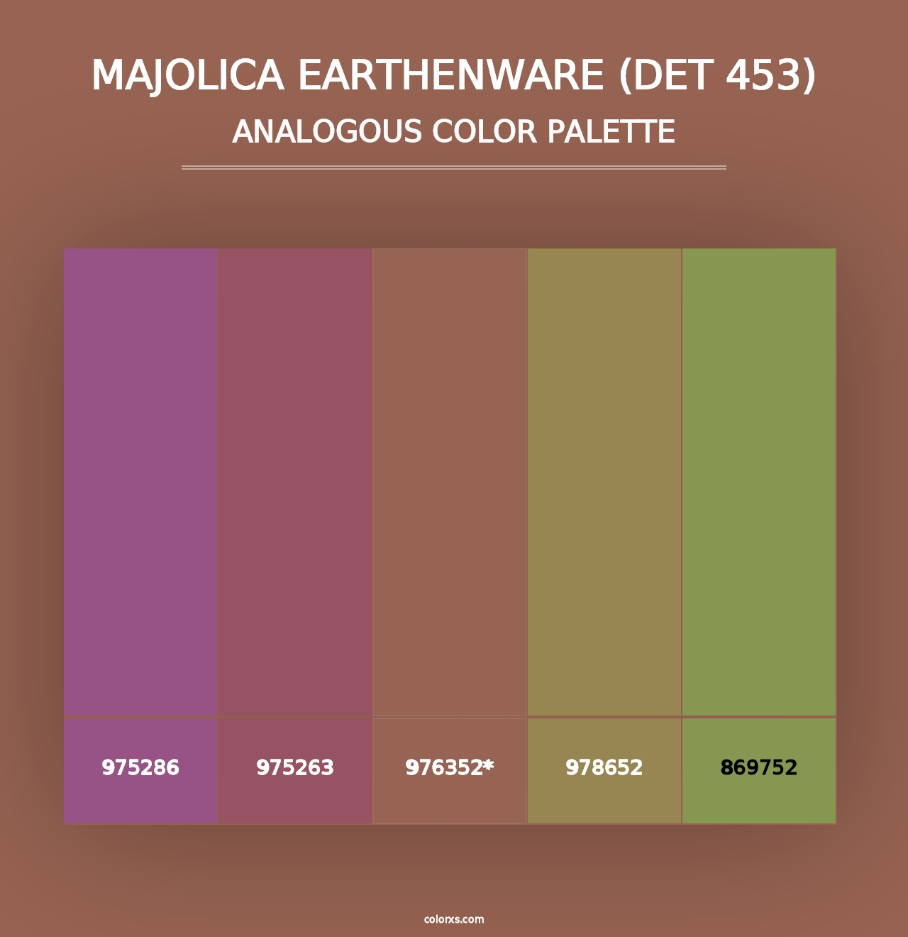 Majolica Earthenware (DET 453) - Analogous Color Palette