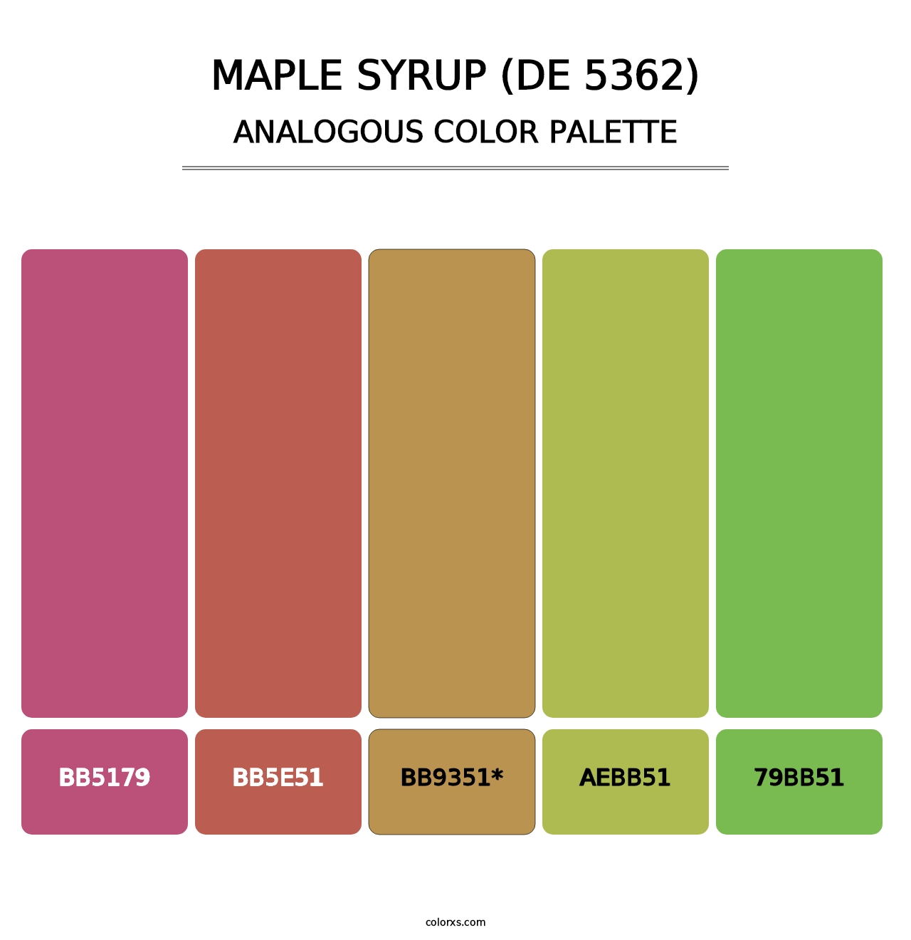 Maple Syrup (DE 5362) - Analogous Color Palette