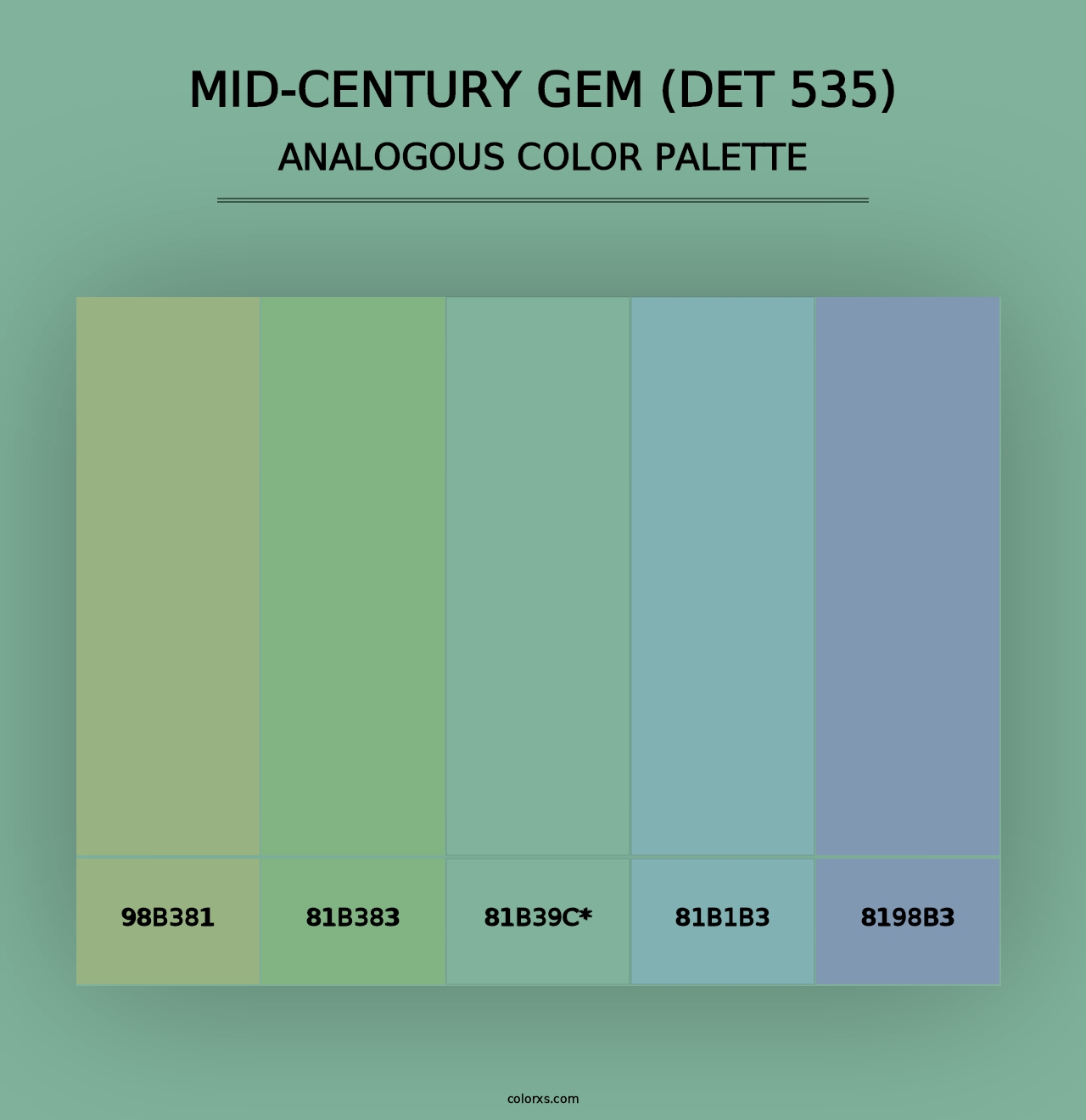 Mid-century Gem (DET 535) - Analogous Color Palette