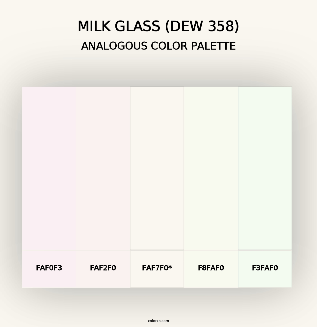 Milk Glass (DEW 358) - Analogous Color Palette