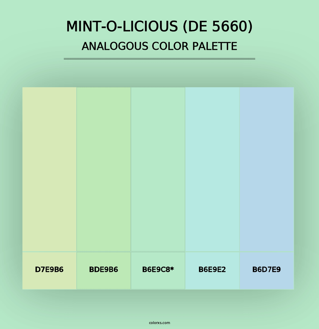 Mint-o-licious (DE 5660) - Analogous Color Palette