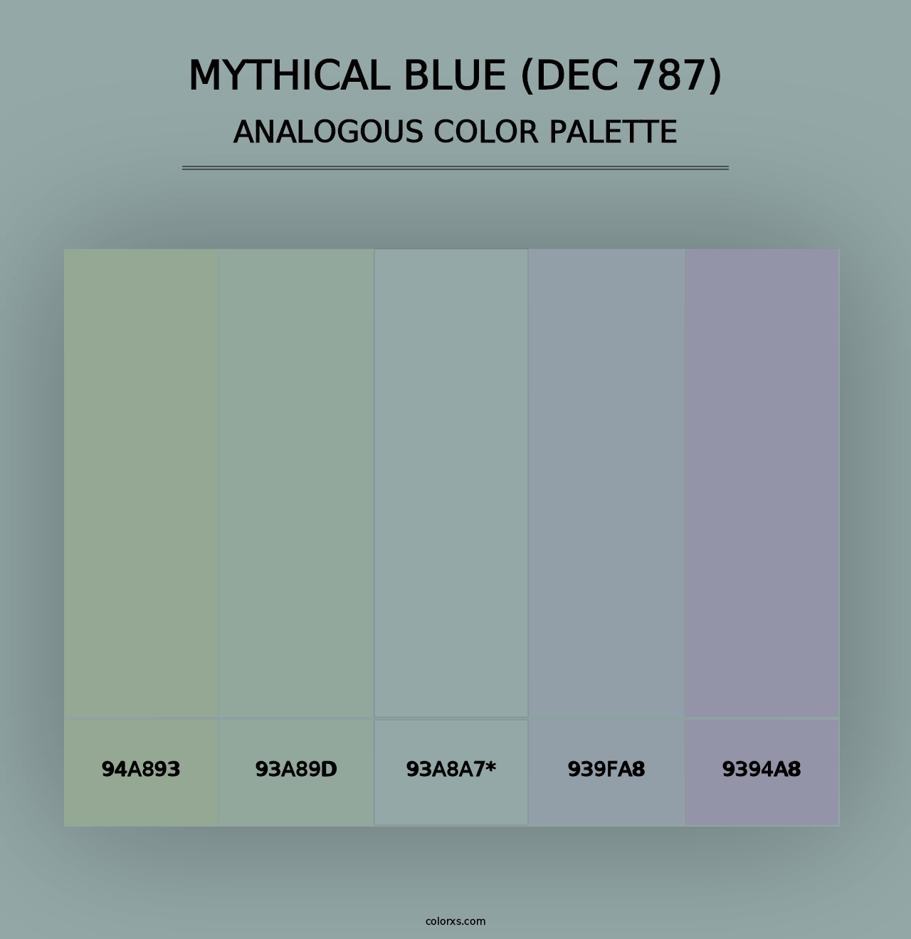 Mythical Blue (DEC 787) - Analogous Color Palette