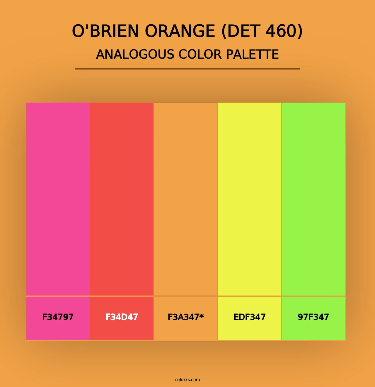 O'Brien Orange (DET 460) - Analogous Color Palette