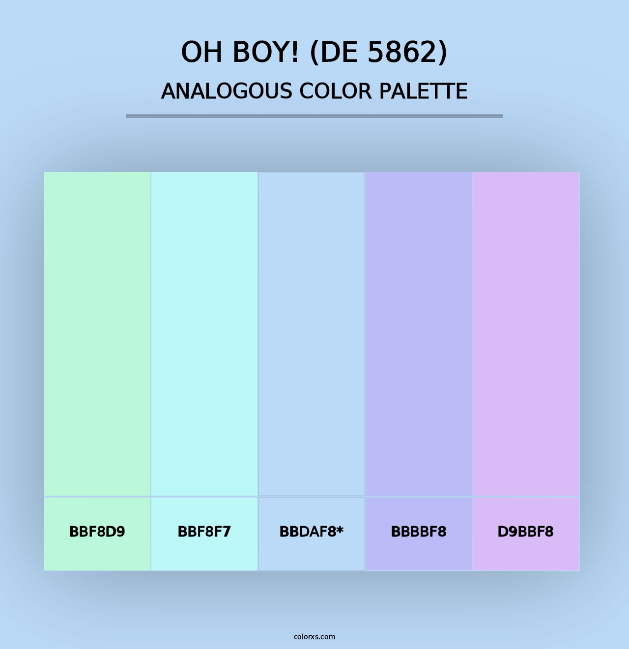 Oh Boy! (DE 5862) - Analogous Color Palette