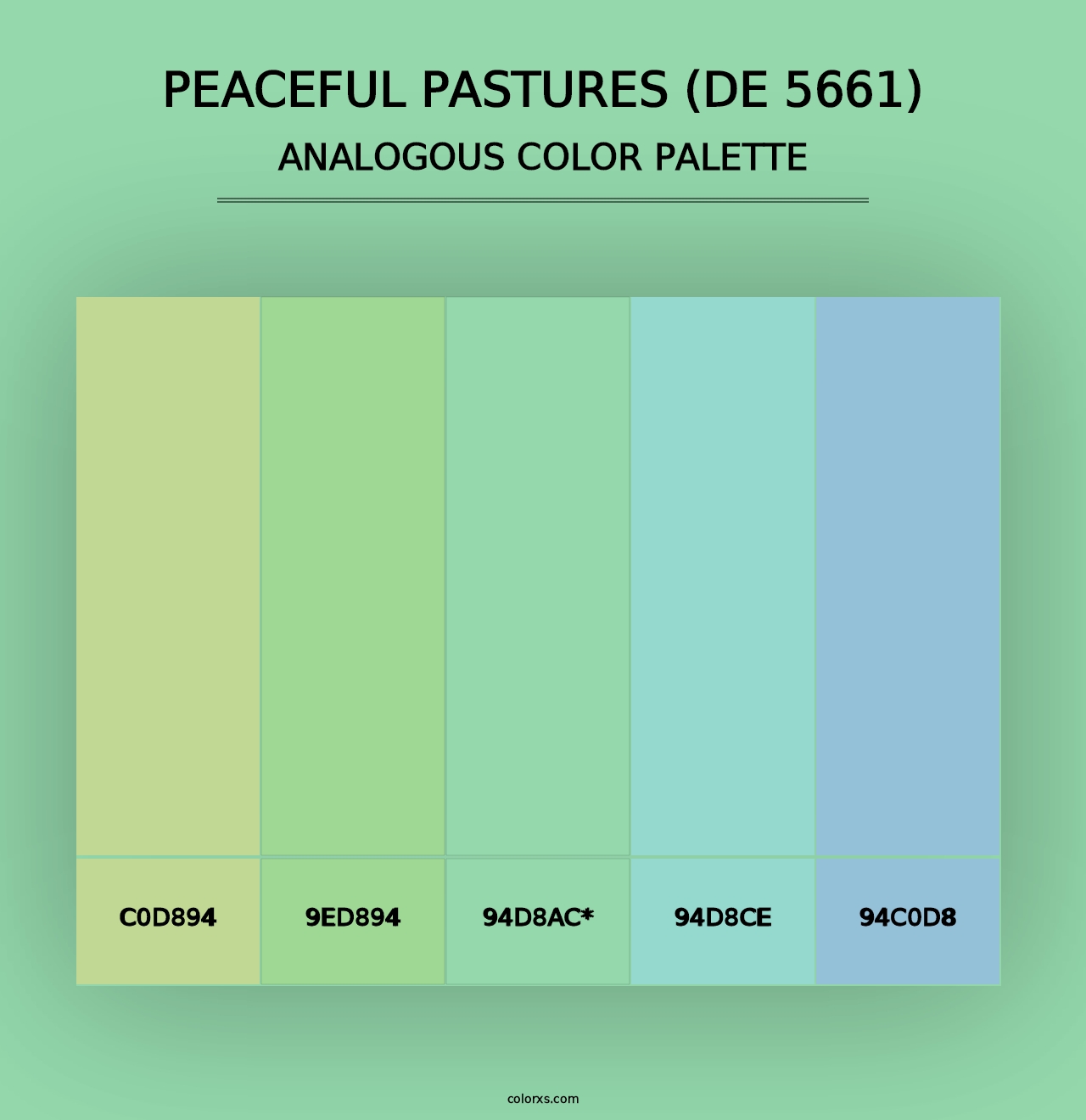 Peaceful Pastures (DE 5661) - Analogous Color Palette