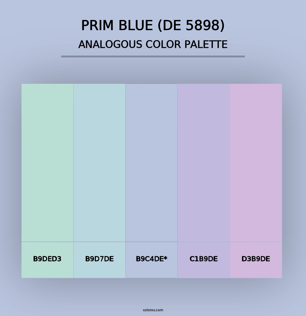 Prim Blue (DE 5898) - Analogous Color Palette