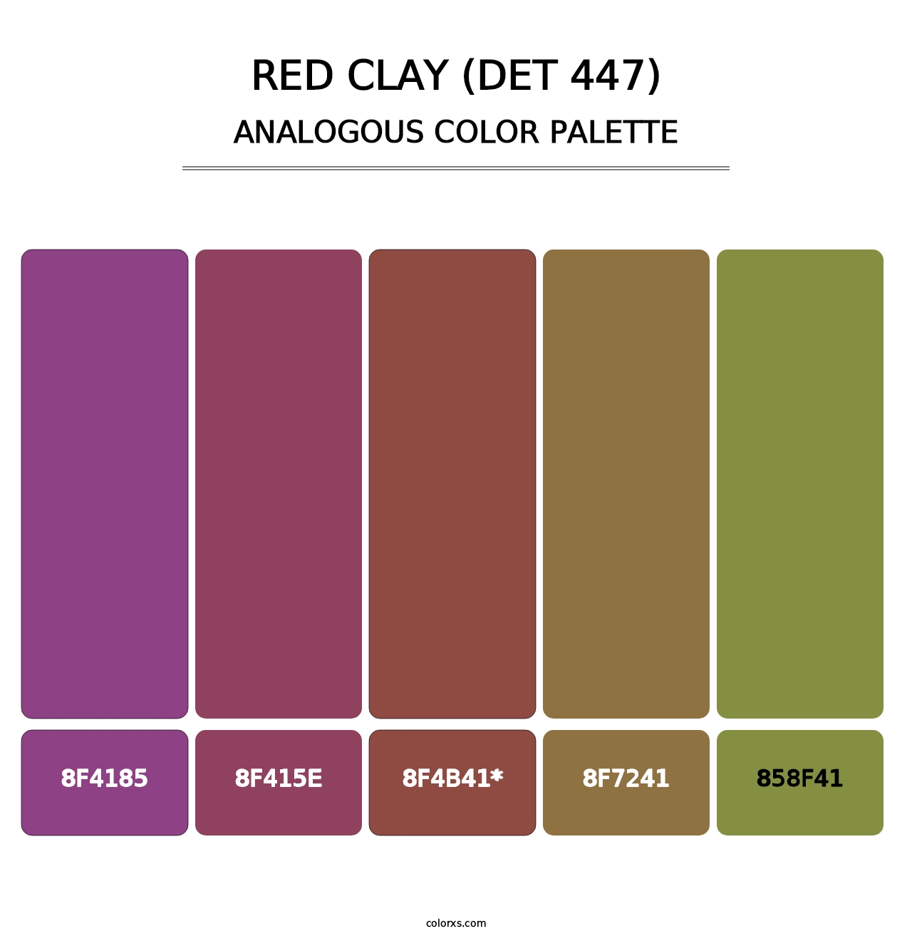 Red Clay (DET 447) - Analogous Color Palette