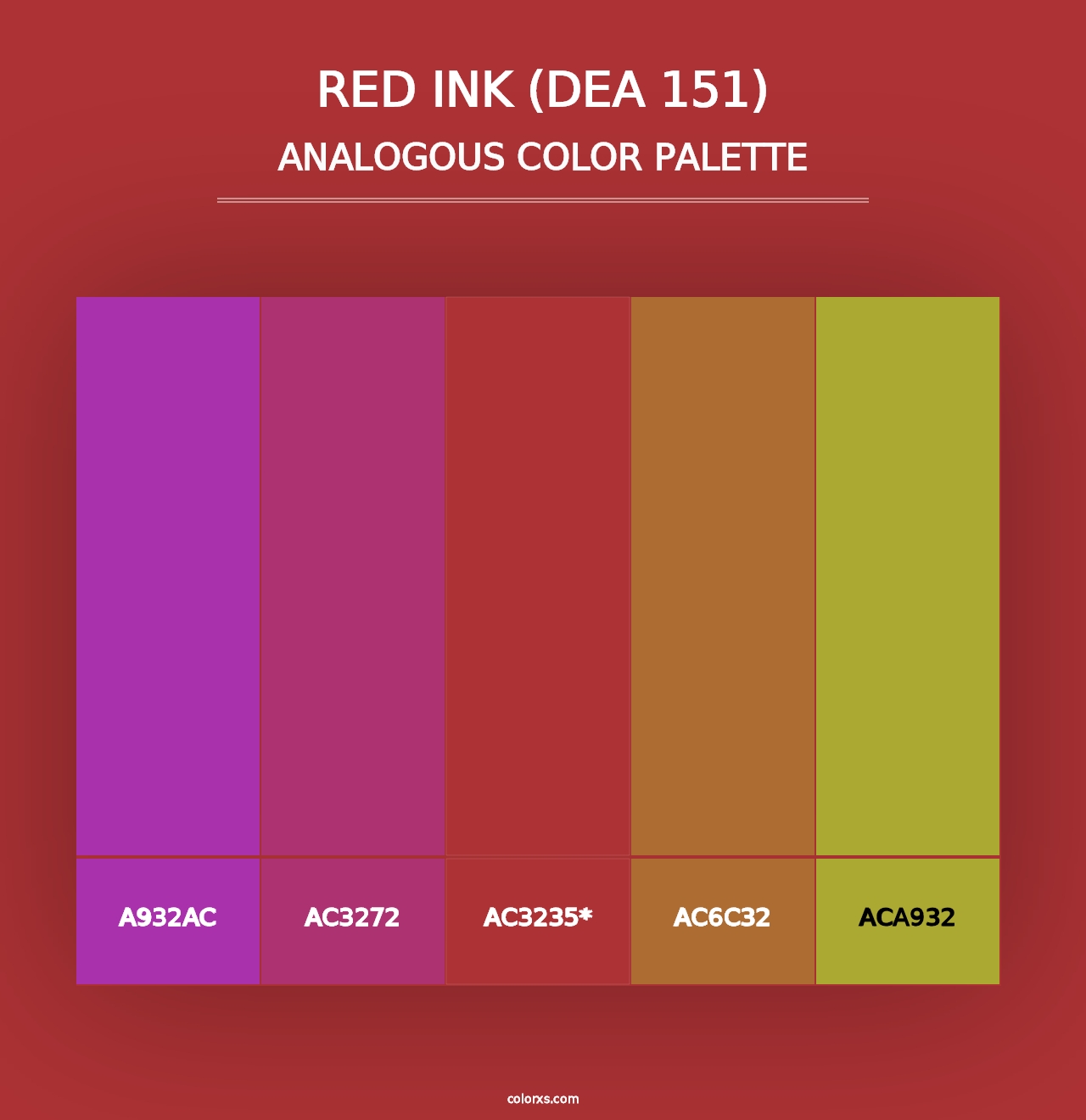 Red Ink (DEA 151) - Analogous Color Palette