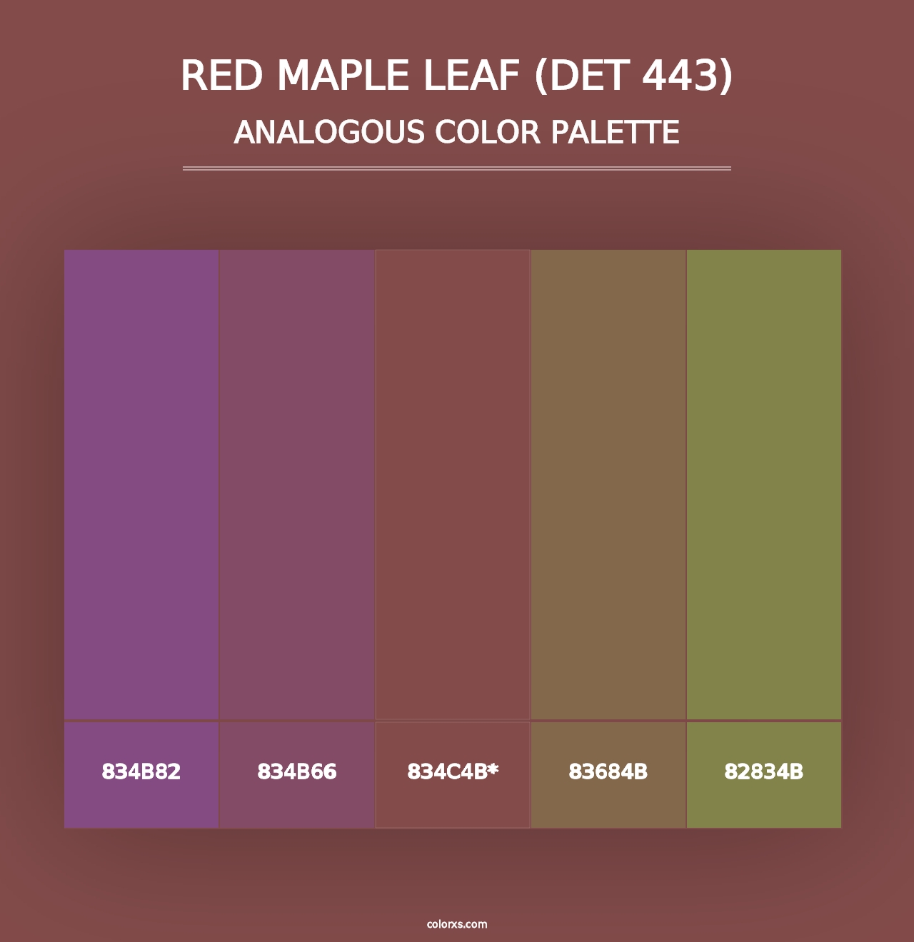 Red Maple Leaf (DET 443) - Analogous Color Palette