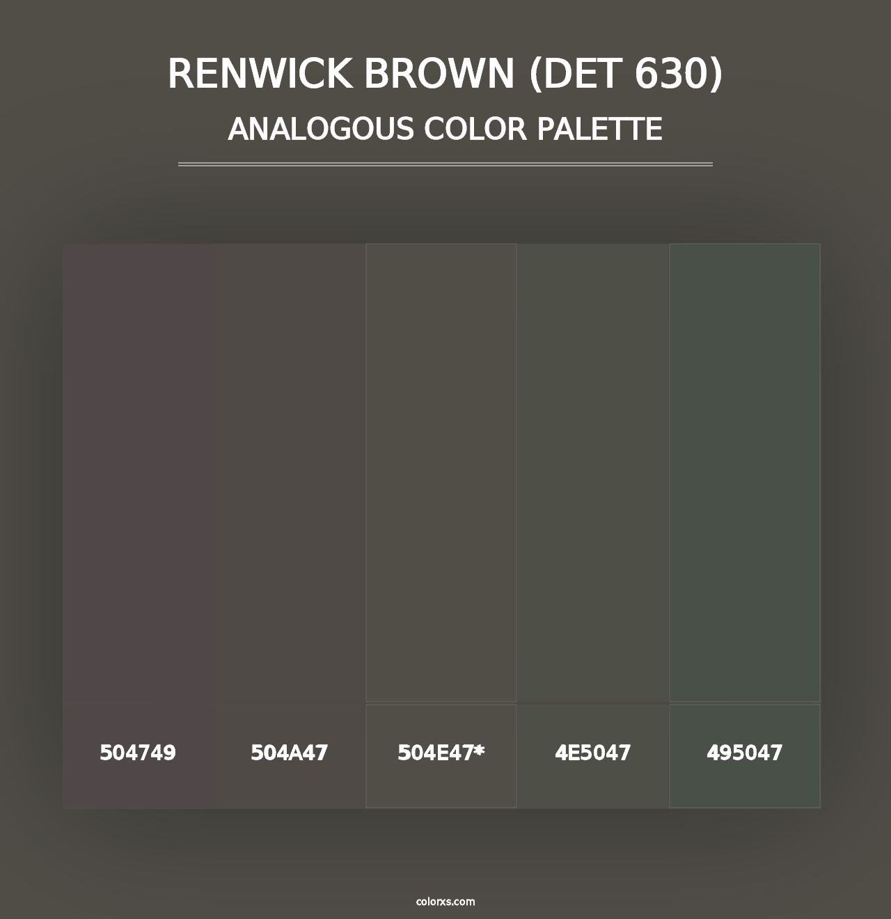 Renwick Brown (DET 630) - Analogous Color Palette