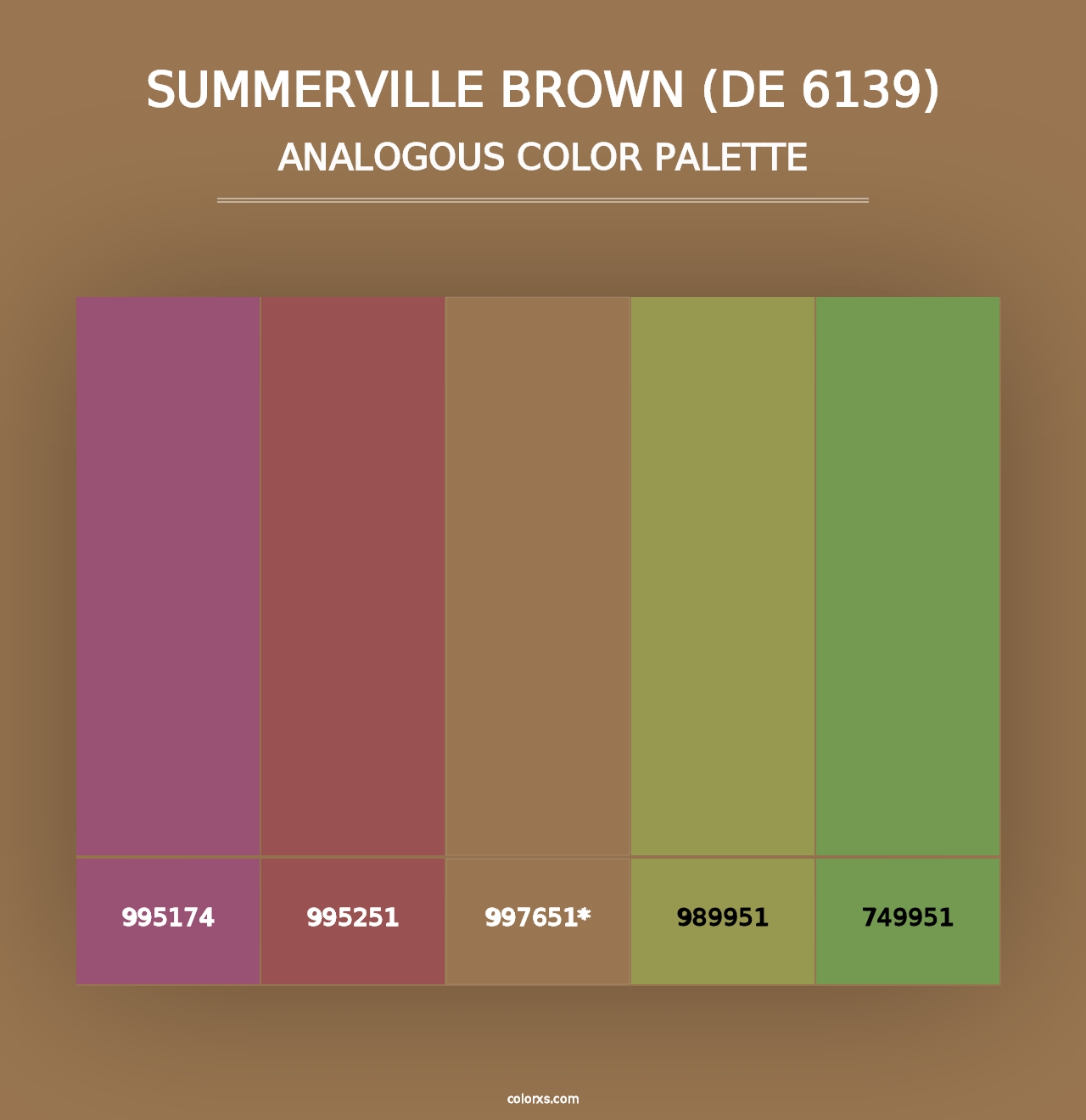 Summerville Brown (DE 6139) - Analogous Color Palette