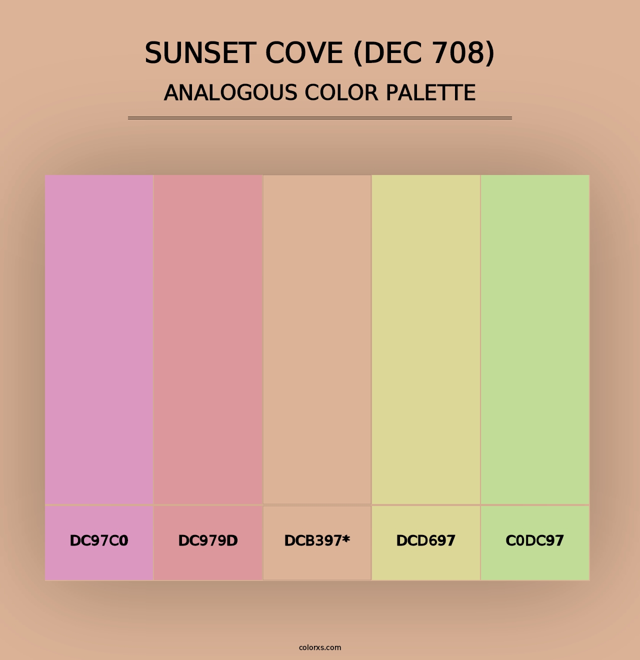 Sunset Cove (DEC 708) - Analogous Color Palette