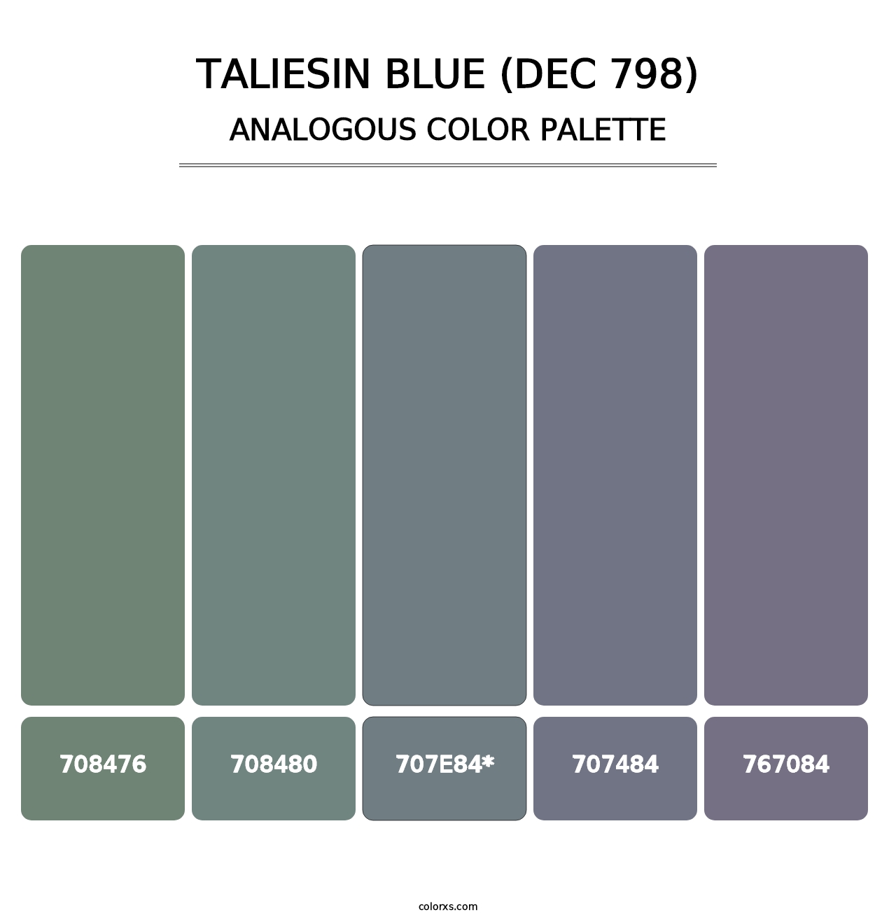 Taliesin Blue (DEC 798) - Analogous Color Palette