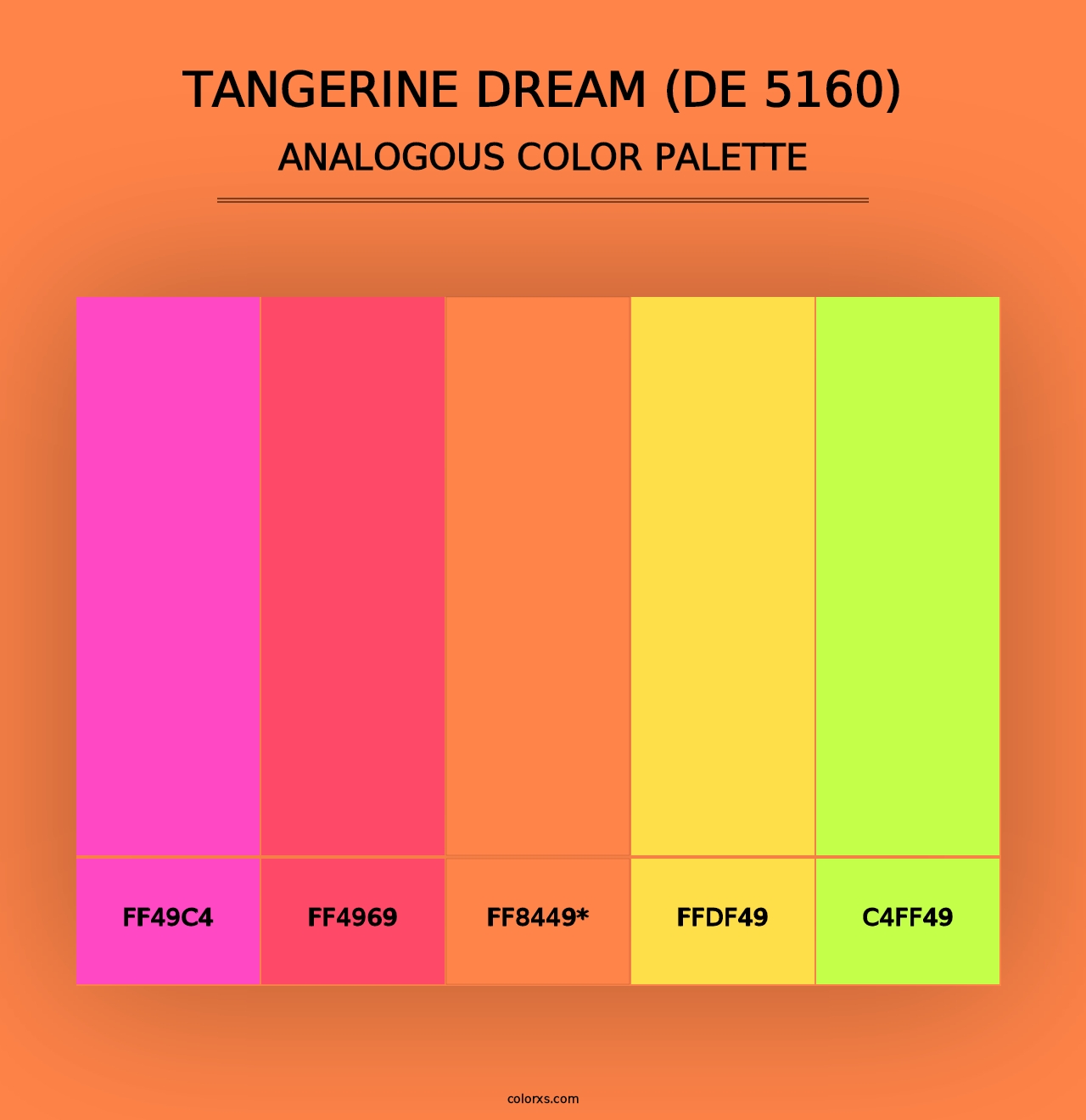 Tangerine Dream (DE 5160) - Analogous Color Palette