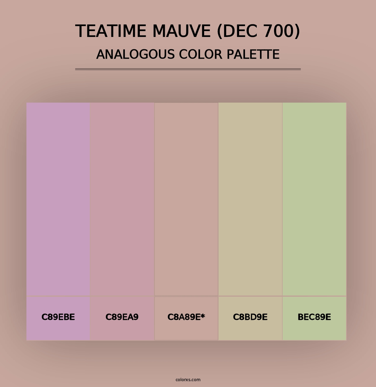 Teatime Mauve (DEC 700) - Analogous Color Palette