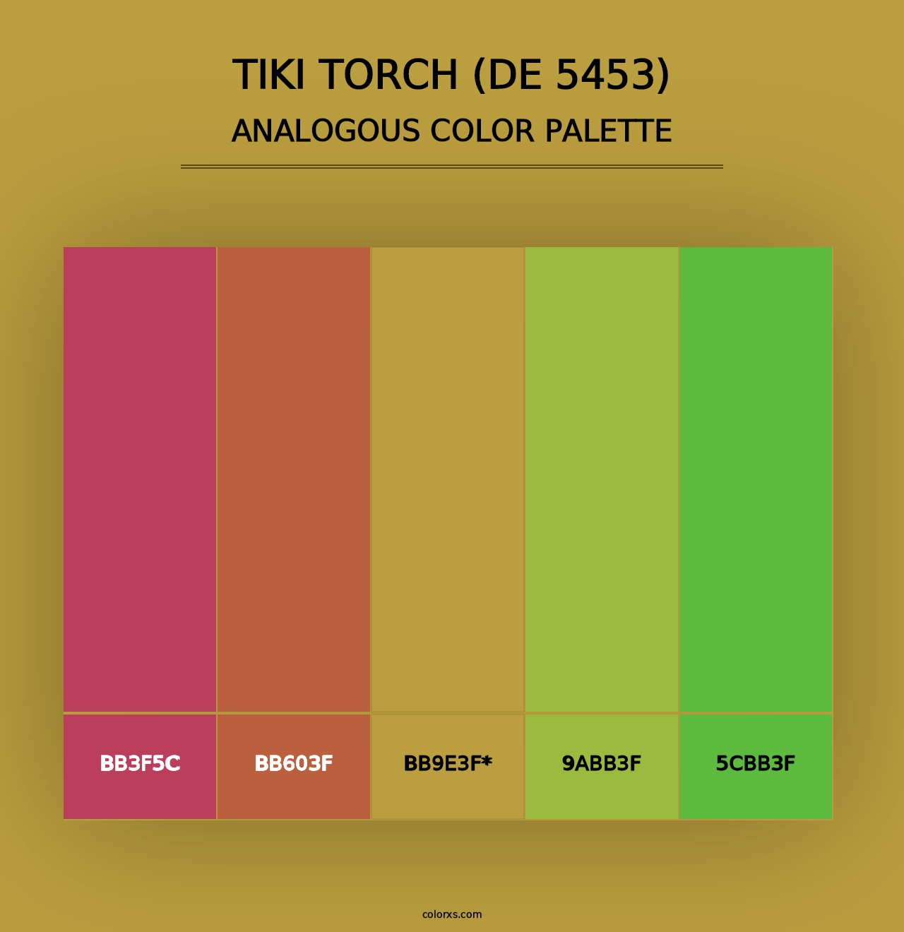 Tiki Torch (DE 5453) - Analogous Color Palette