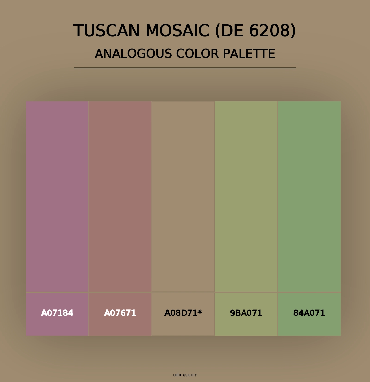 Tuscan Mosaic (DE 6208) - Analogous Color Palette