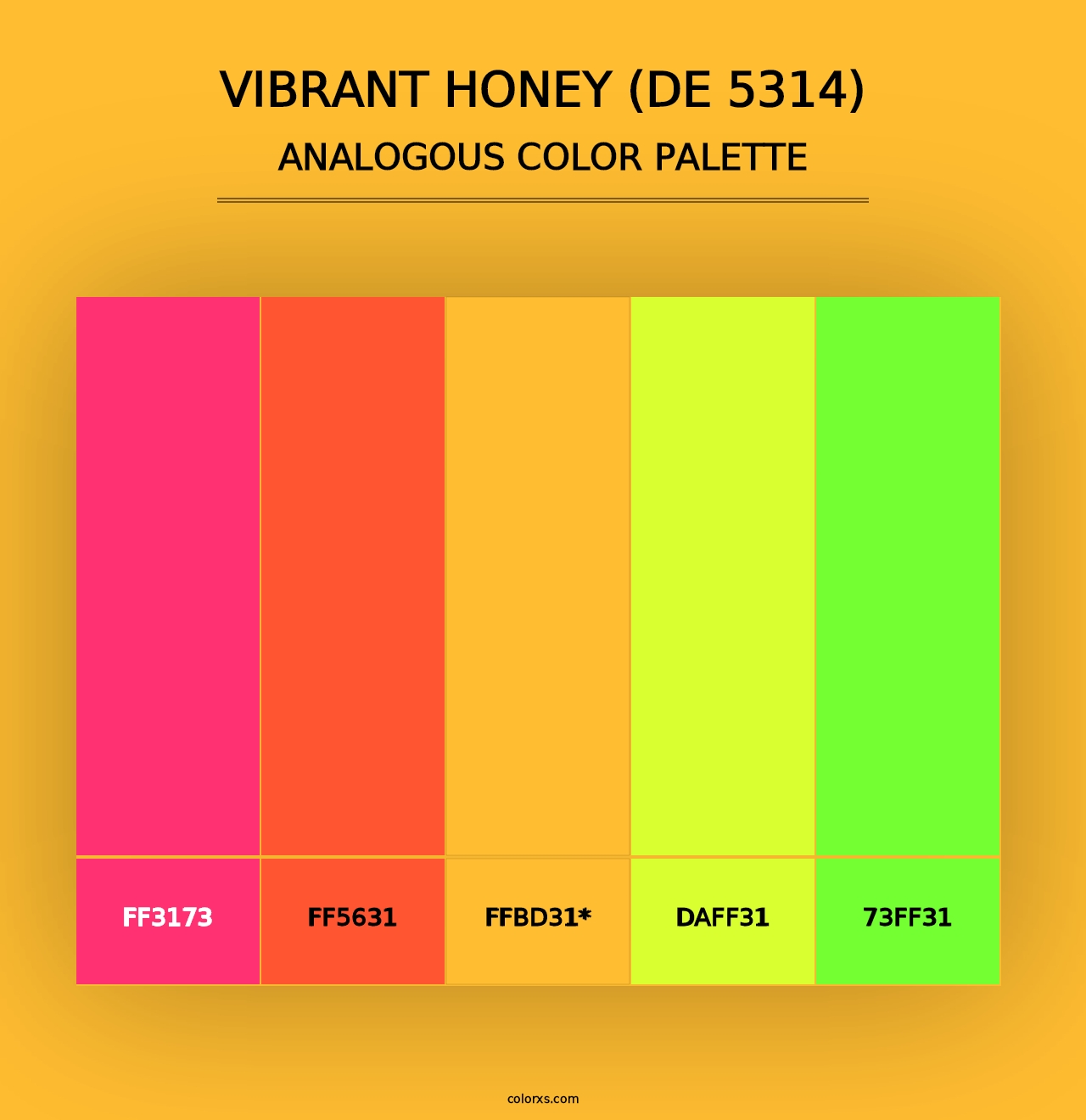 Vibrant Honey (DE 5314) - Analogous Color Palette