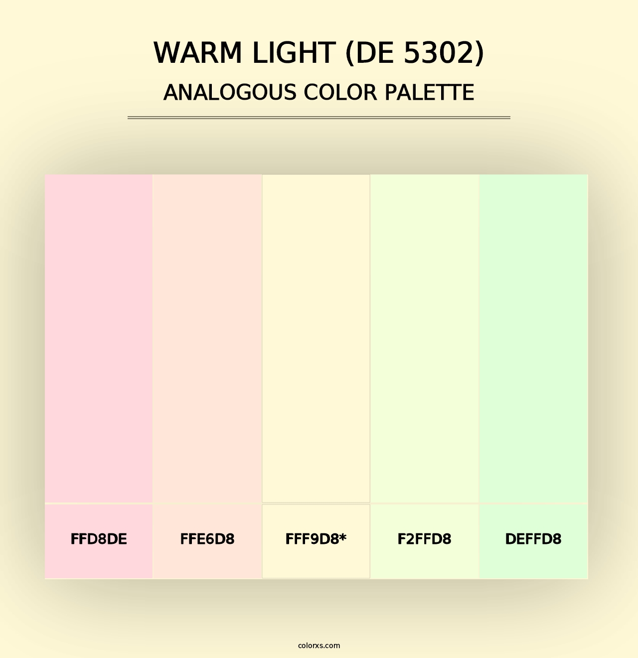 Warm Light (DE 5302) - Analogous Color Palette