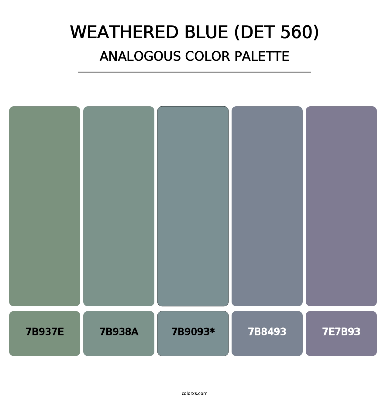 Weathered Blue (DET 560) - Analogous Color Palette