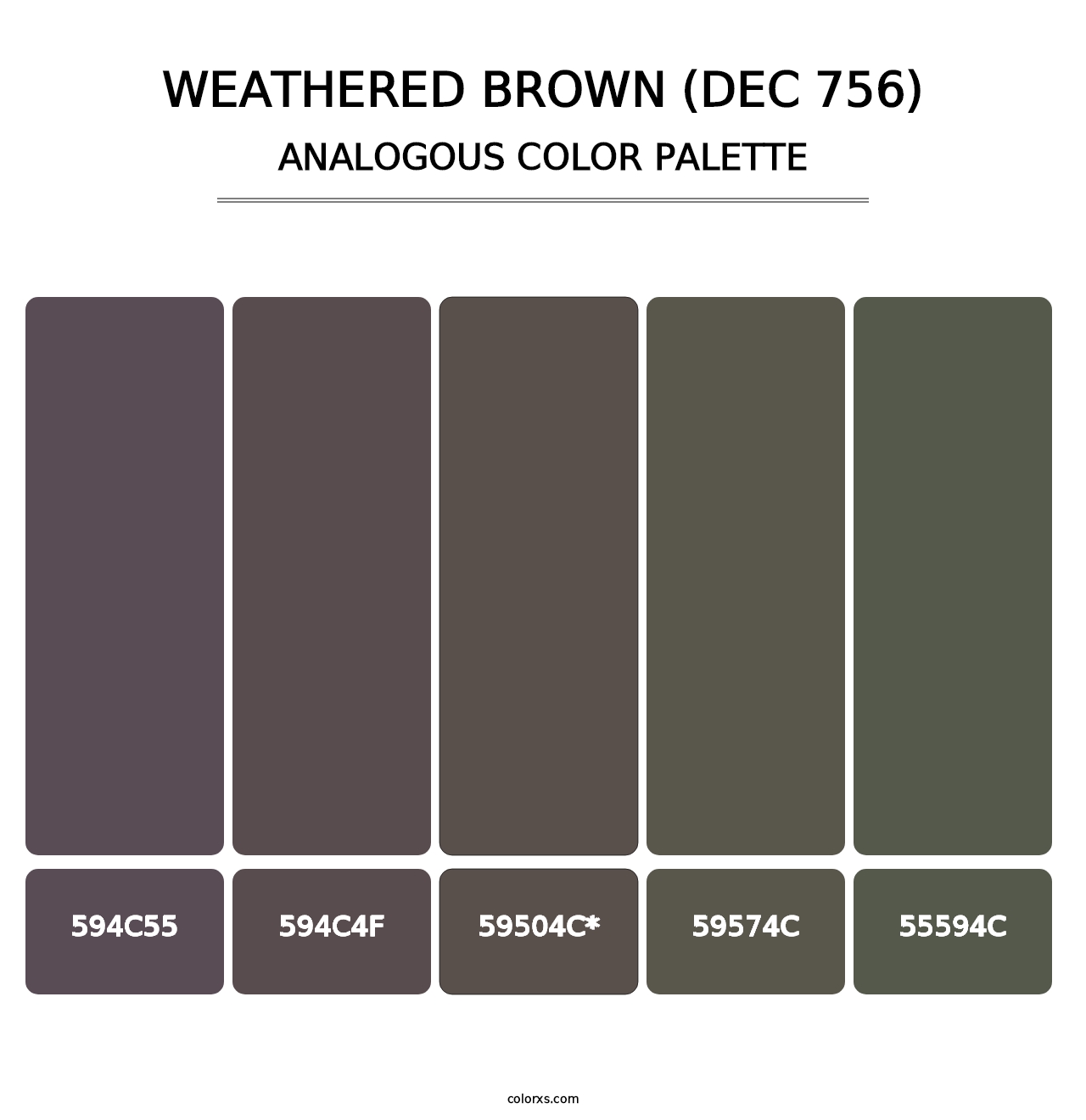 Weathered Brown (DEC 756) - Analogous Color Palette