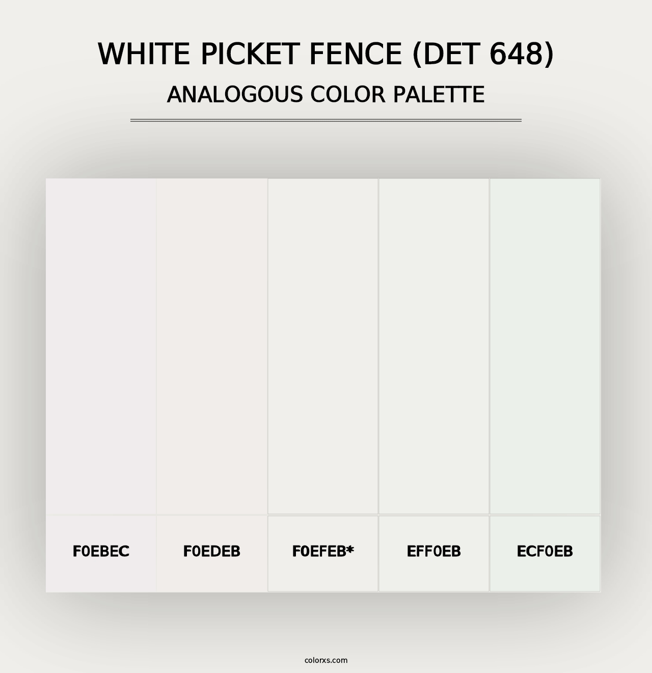 White Picket Fence (DET 648) - Analogous Color Palette