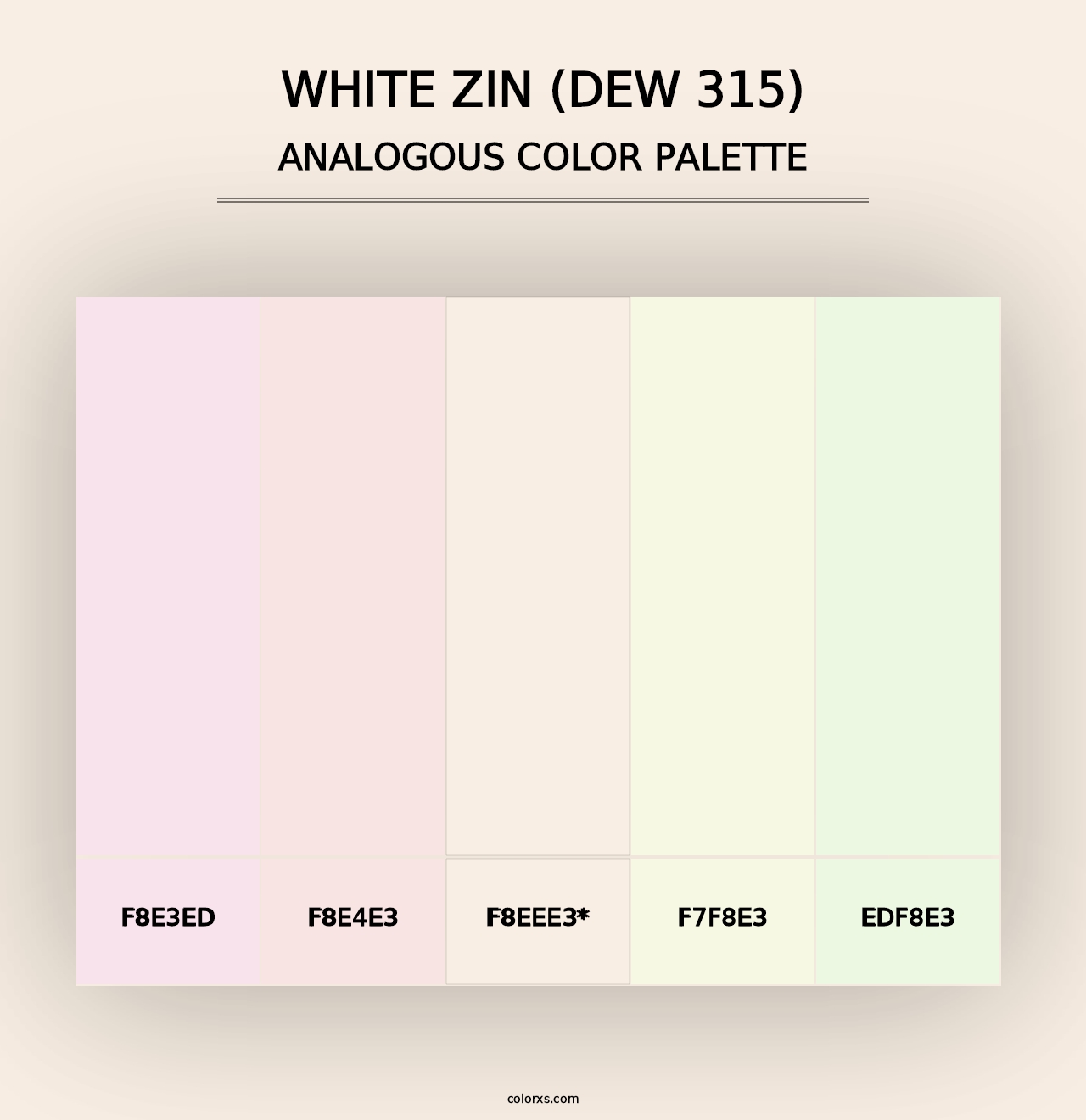 White Zin (DEW 315) - Analogous Color Palette