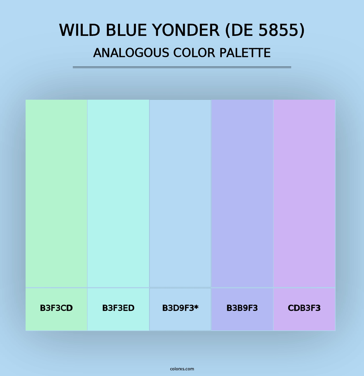 Wild Blue Yonder (DE 5855) - Analogous Color Palette