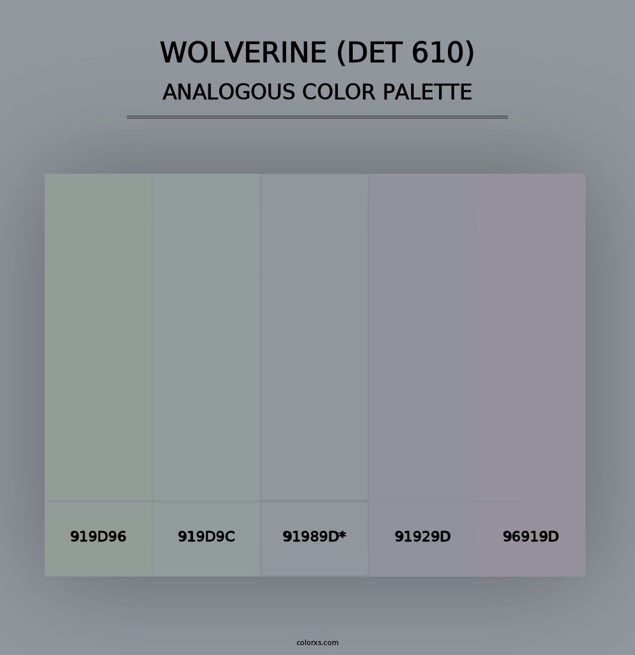 Wolverine (DET 610) - Analogous Color Palette