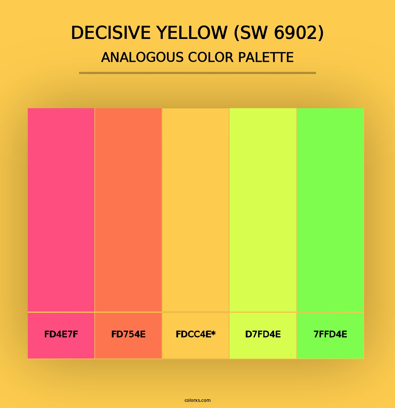 Decisive Yellow (SW 6902) - Analogous Color Palette