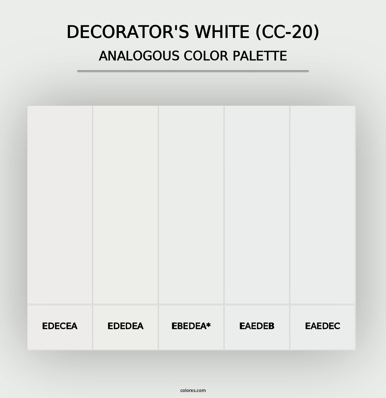 Decorator's White (CC-20) - Analogous Color Palette