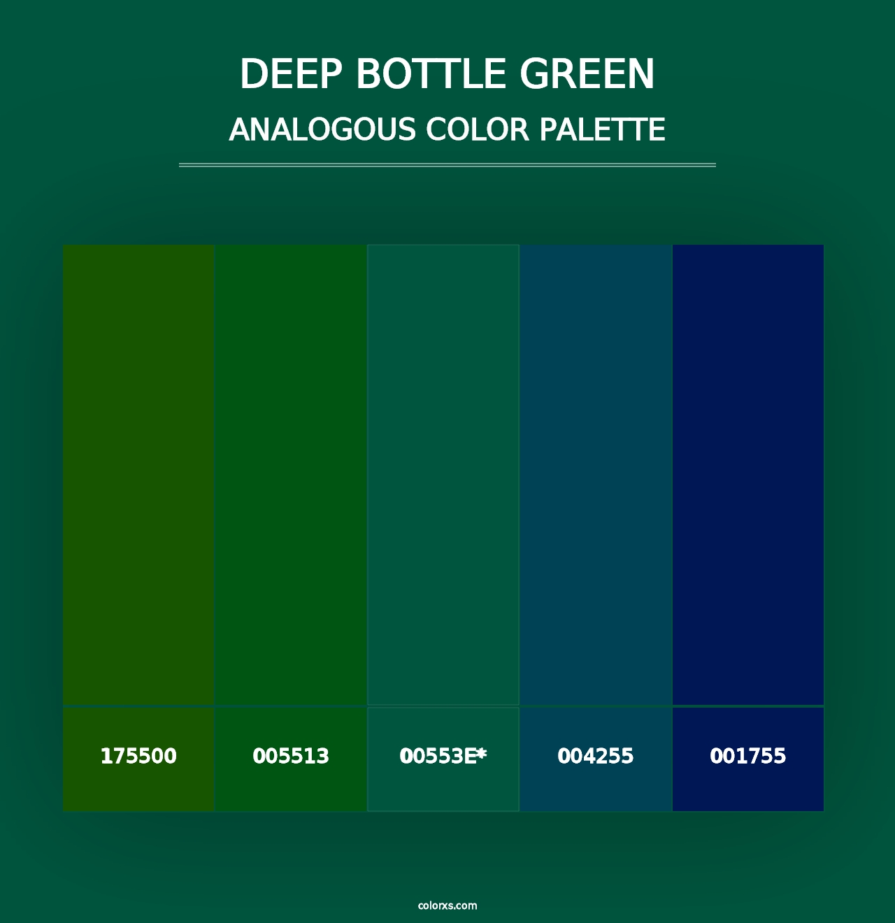 Deep Bottle Green - Analogous Color Palette